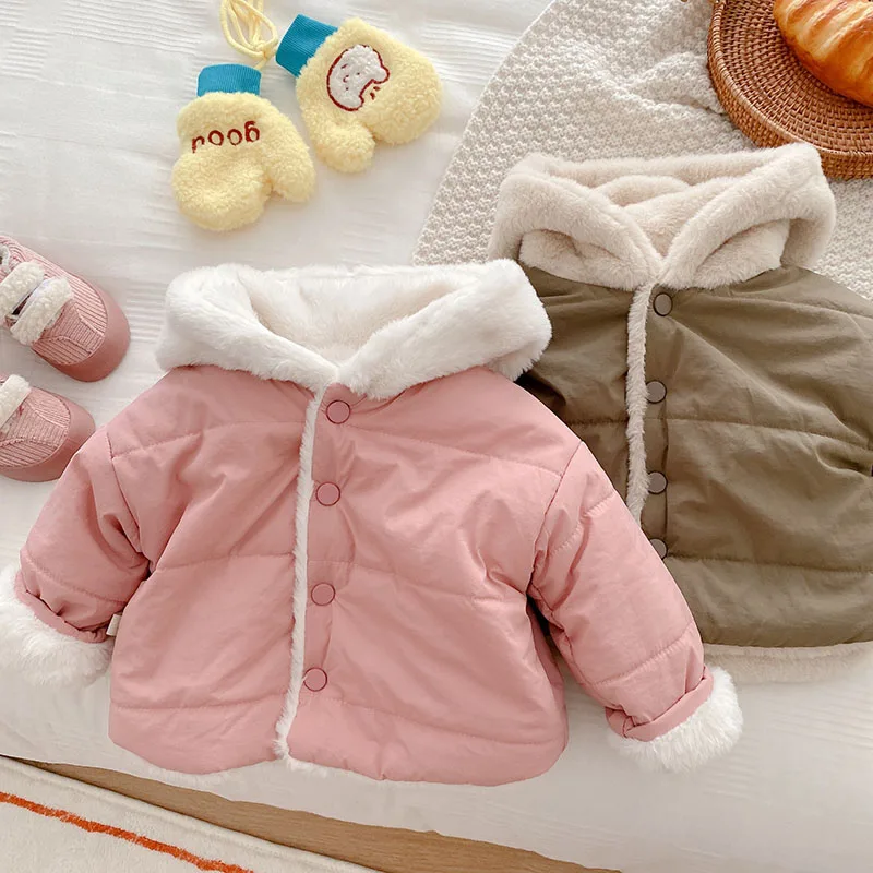 MILANCE Chaqueta de invierno con capucha y forro de piel para niñas - imagen 3