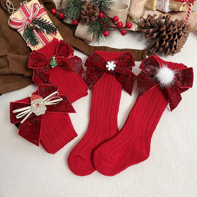 Calcetines rojos de Navidad para niños – Algodón suave ajustable - imagen 4