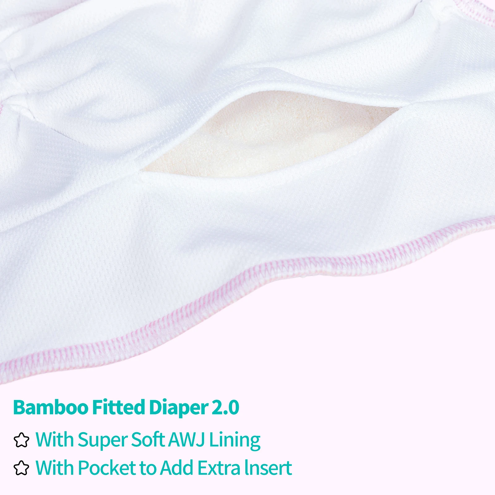 ALVABABY Pañal de tela reutilizable de bambú – Ajustable con bolsillo para bebé - imagen 5