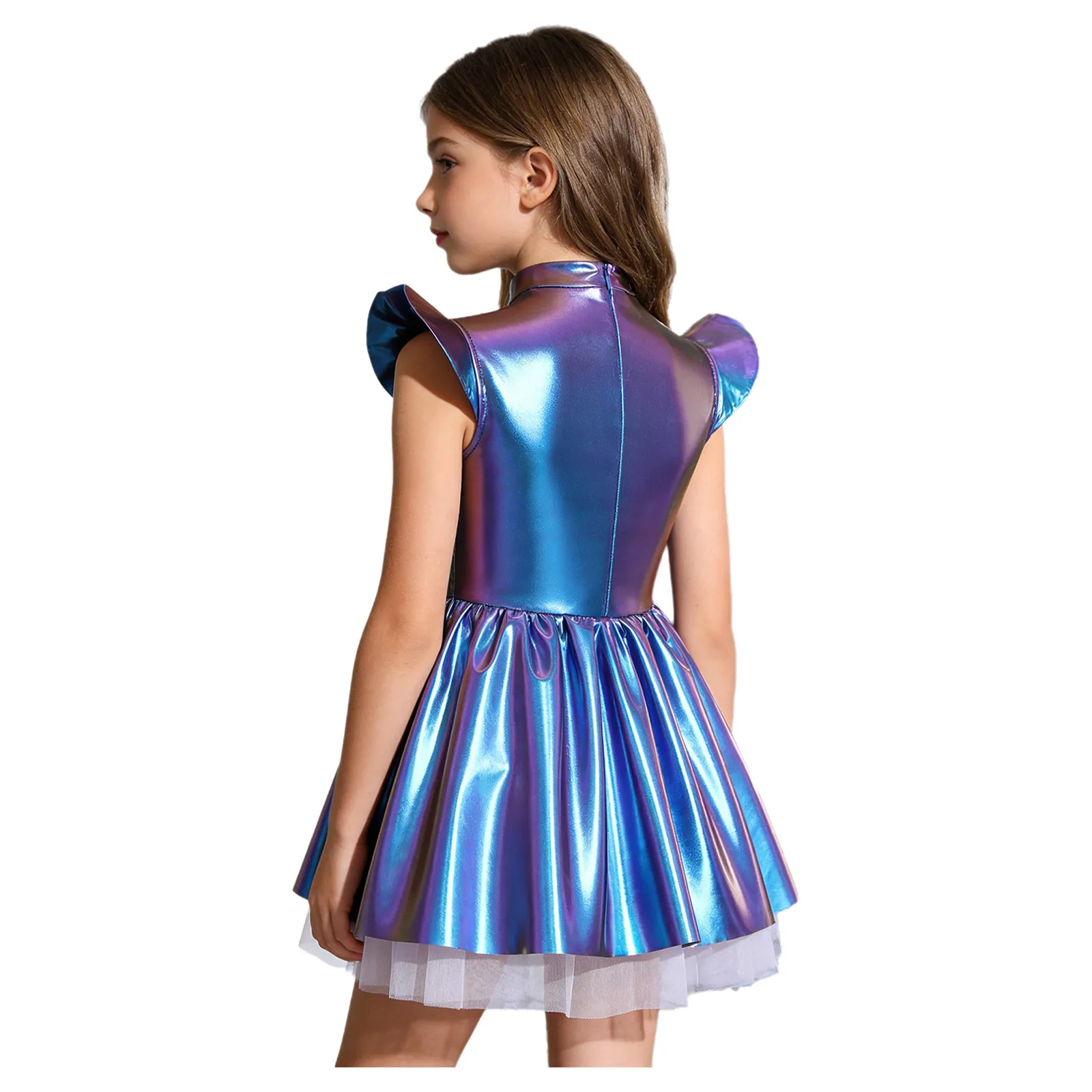 Vestido de robot alienígena para niñas – Tutú espacial con volantes - imagen 2