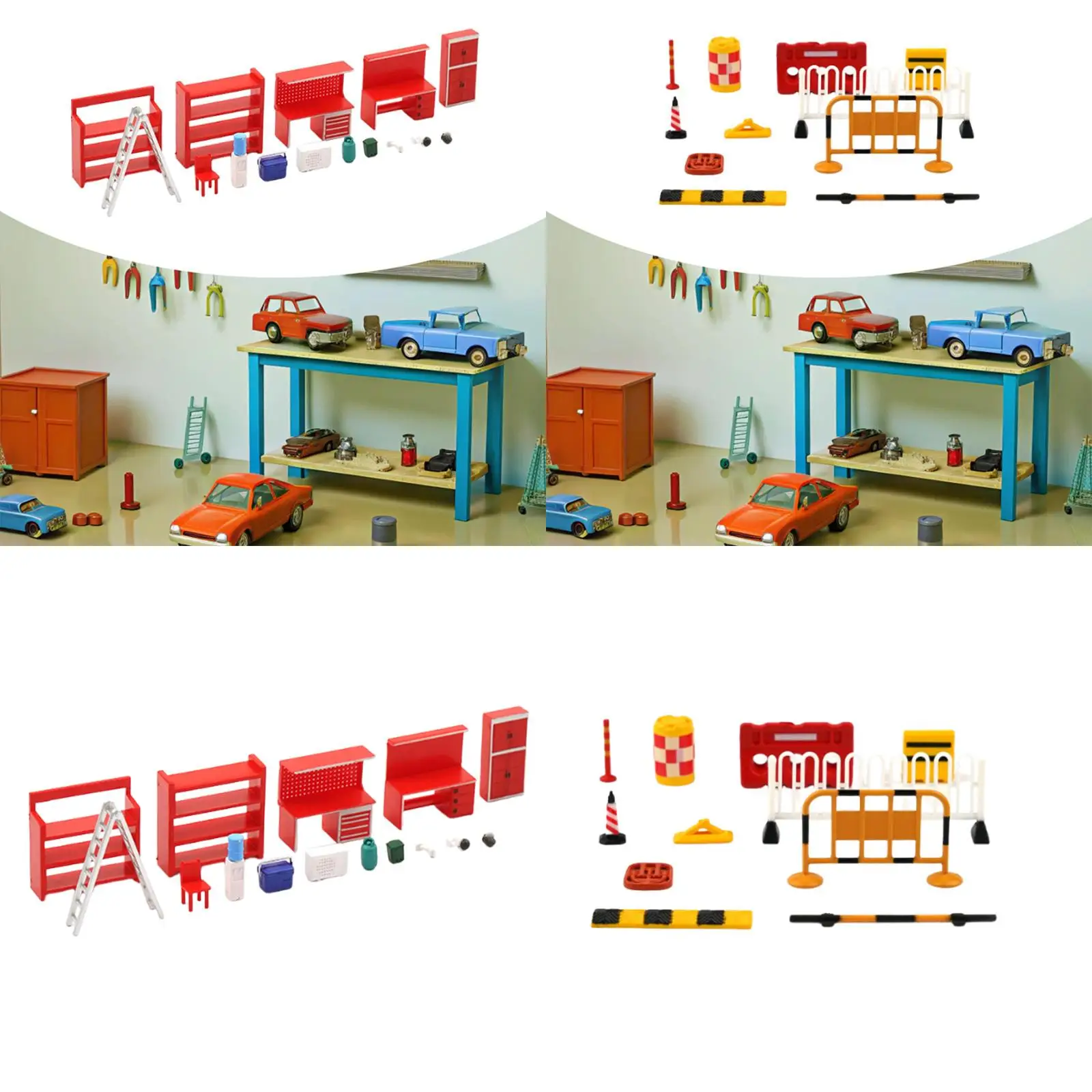 Juego de accesorios para diorama en miniatura pintados a mano