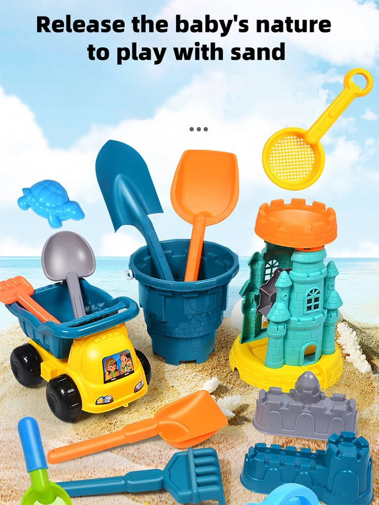 Set juguetes de playa para niños verano pala cubo excavadora - imagen 4