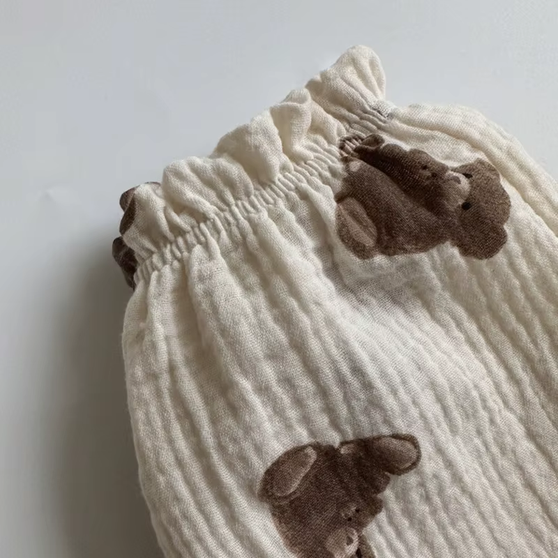 Pantalones de algodón orgánico para bebé - Capris de muselina suave - imagen 4