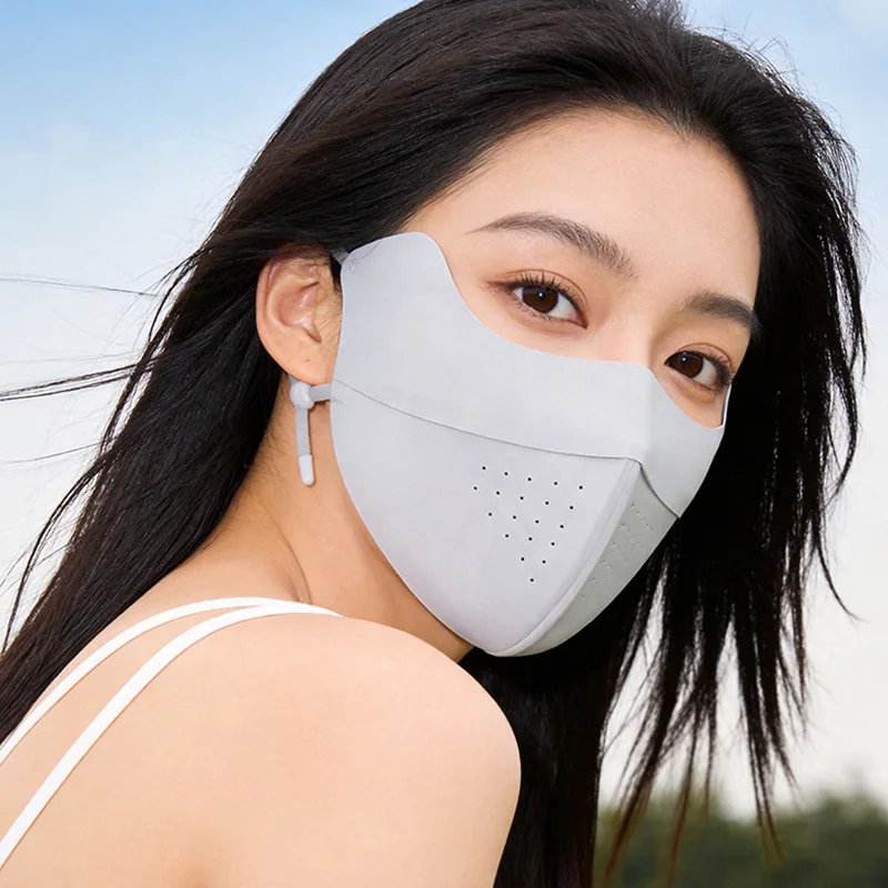 Mascarilla anti-UV transpirable de seda hielo para mujer