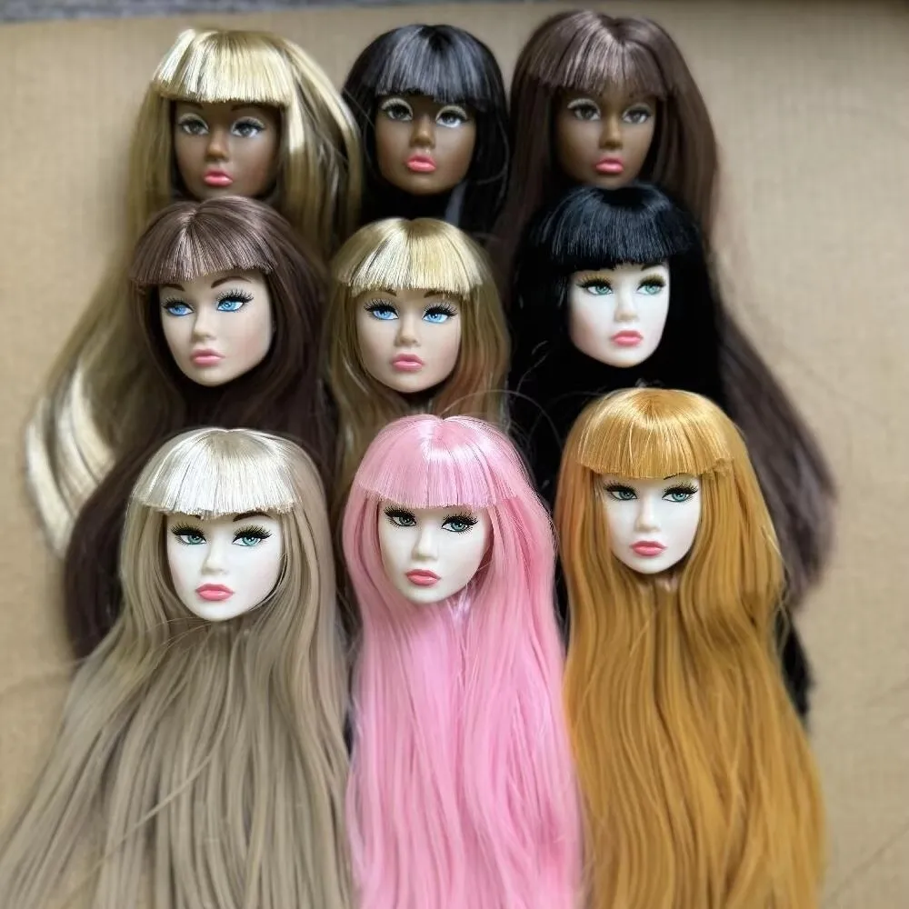 Cabeza BJD europea de pelo largo blanco con maquillaje y moda - imagen 2