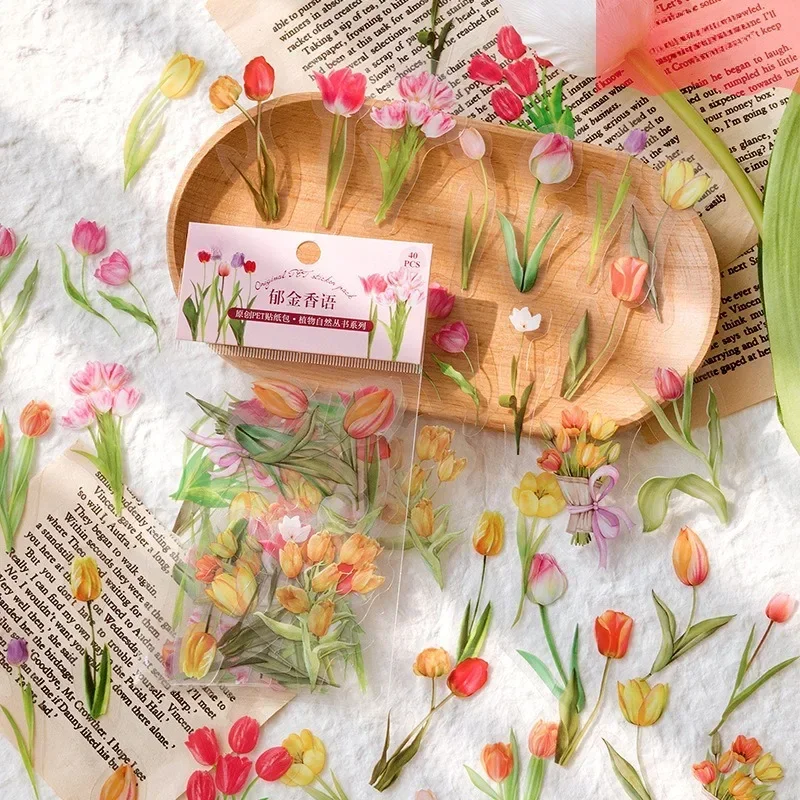 Pegatinas decorativas de flores y plantas – Estilo retro para manualidades - imagen 5