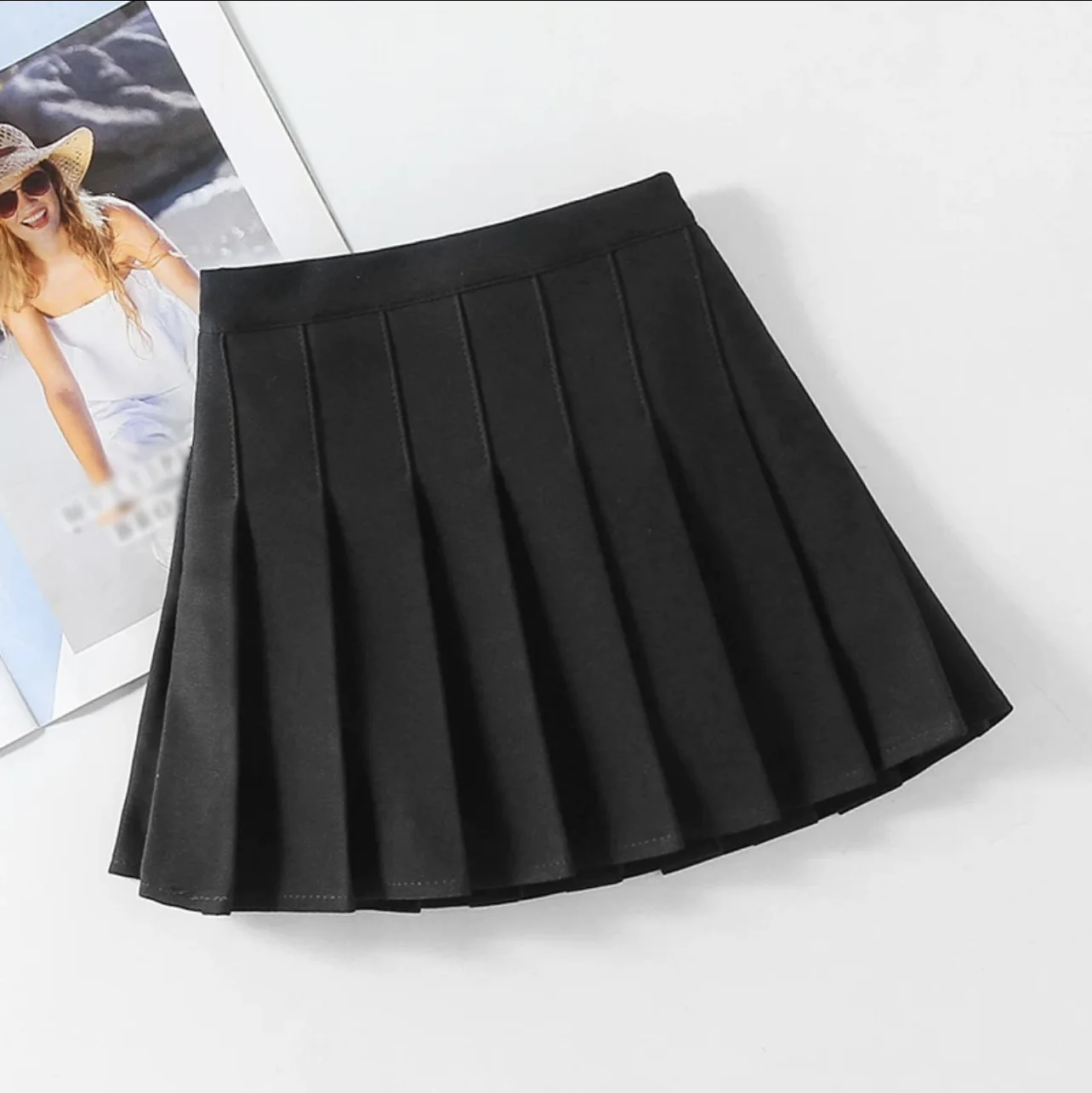 Falda plisada elástica de corte A para niñas primavera y verano - imagen 5