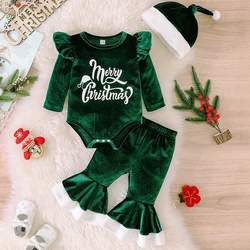 Conjunto de lana con motivos navideños para bebé niña