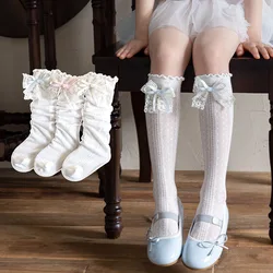 Calcetines de media caña finos para niña estilo Lolita con lazo