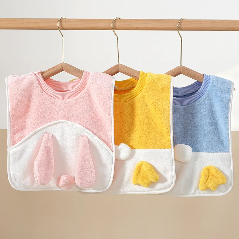 Babero absorbente de terciopelo para bebé – Diseño coral - imagen 3