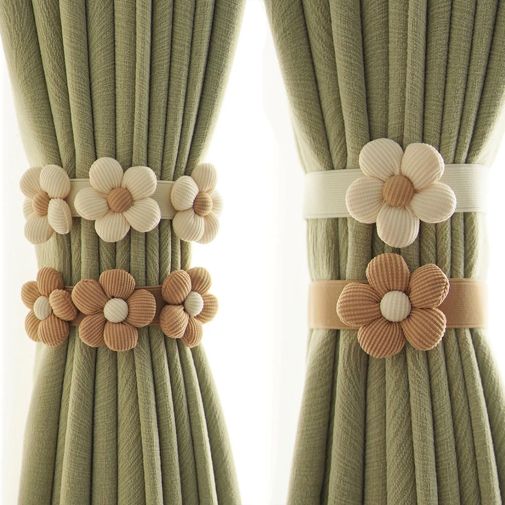 Borla decorativa infantil para cortina – Cordón floral tejido - imagen 2