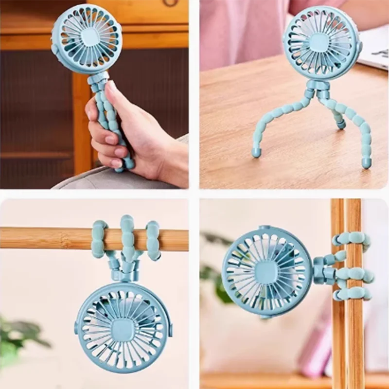 Mini ventilador silencioso recargable USB para cochecito de bebé - imagen 3