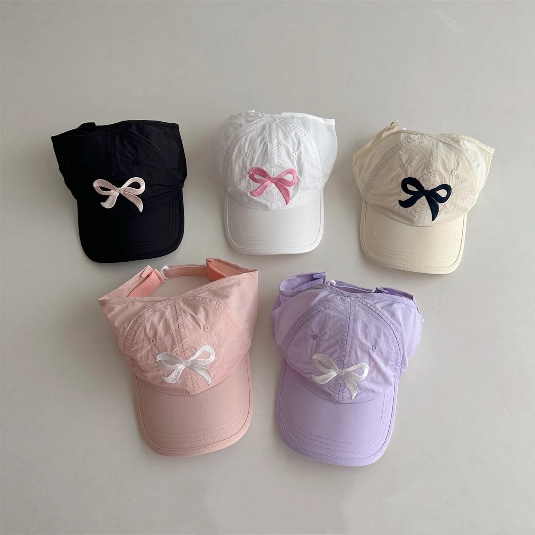 Gorra de béisbol para niños con lazo bordado de verano