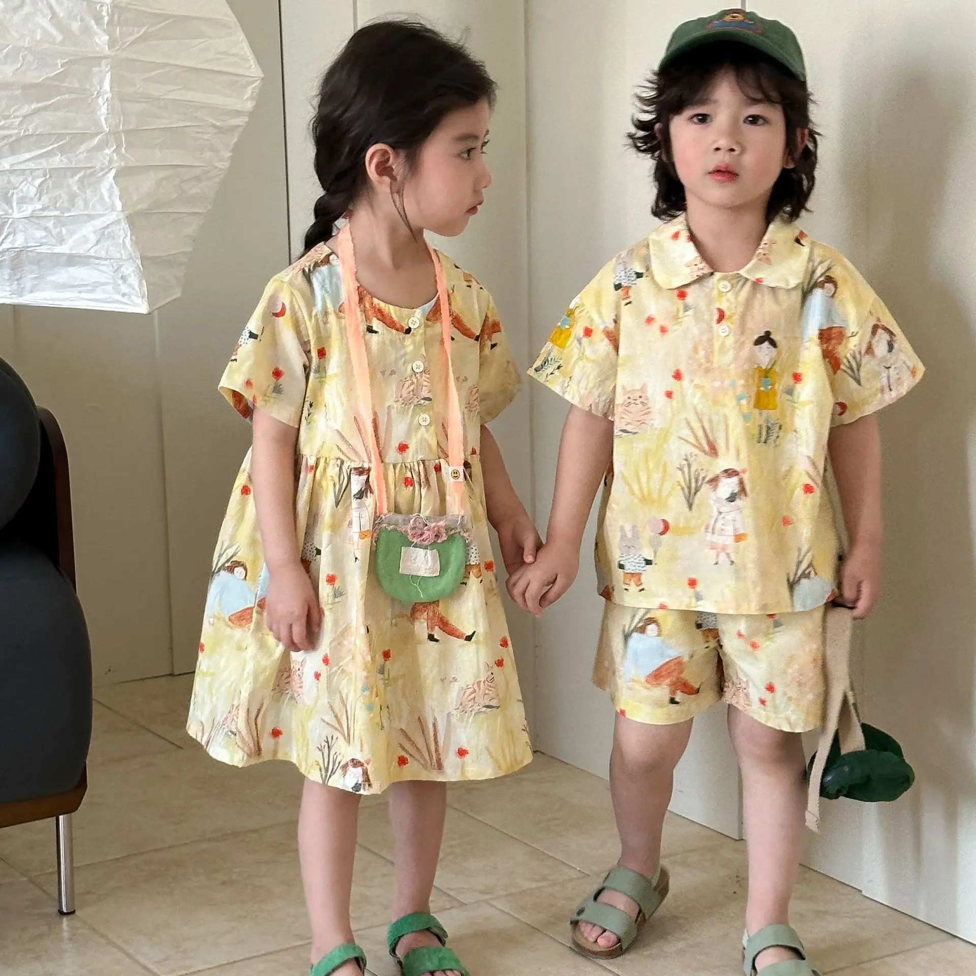 Conjuntos de verano hermano y hermana: camisas y shorts informales - imagen 5
