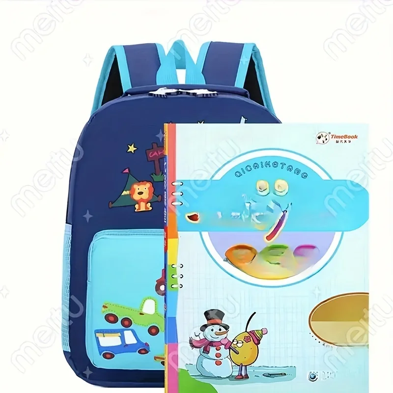 Mochila escolar ligera para niños y niñas con dibujos de animales - imagen 4