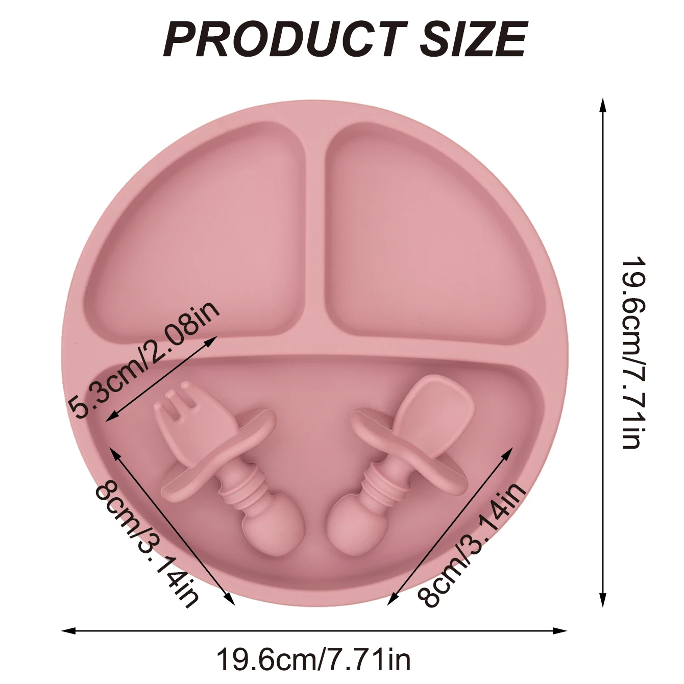 Plato de silicona sin BPA para bebé con cara sonriente