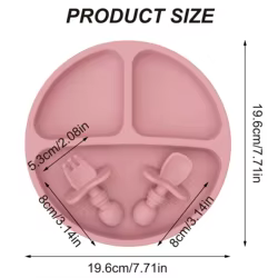Plato de silicona sin BPA para bebé con cara sonriente