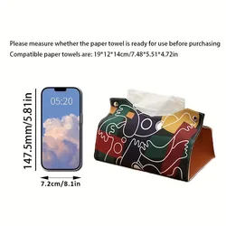 Funda minimalista de caja de pañuelos de cuero PU para hogar