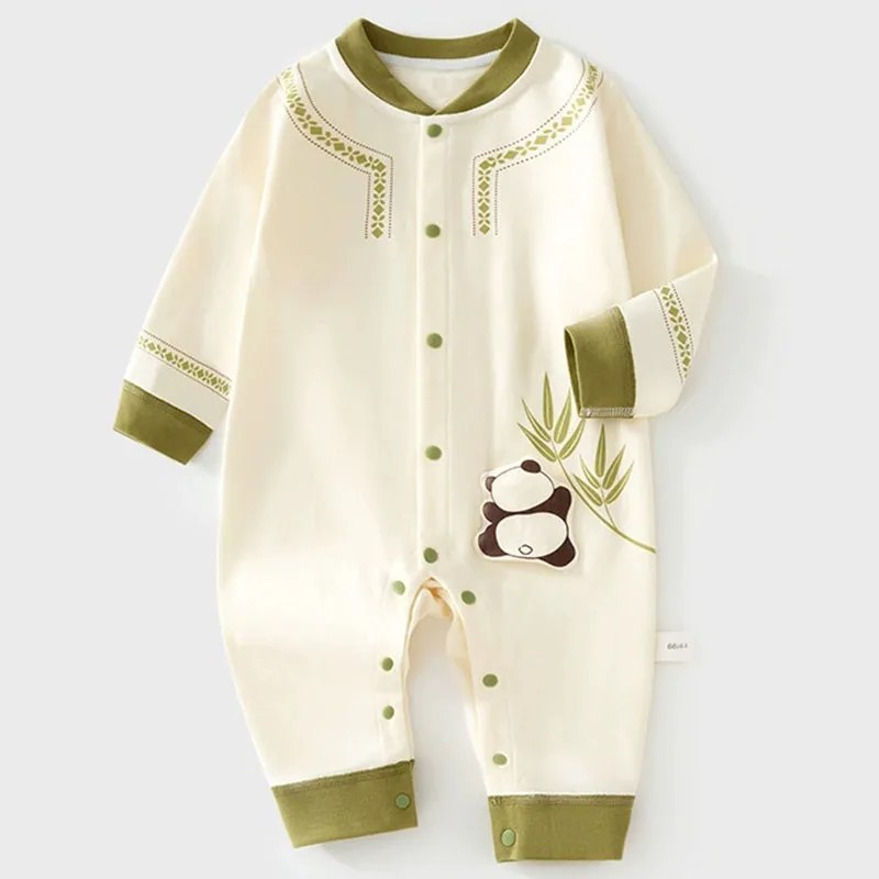 Mono de bebé con estampado panda lujoso para entretiempo