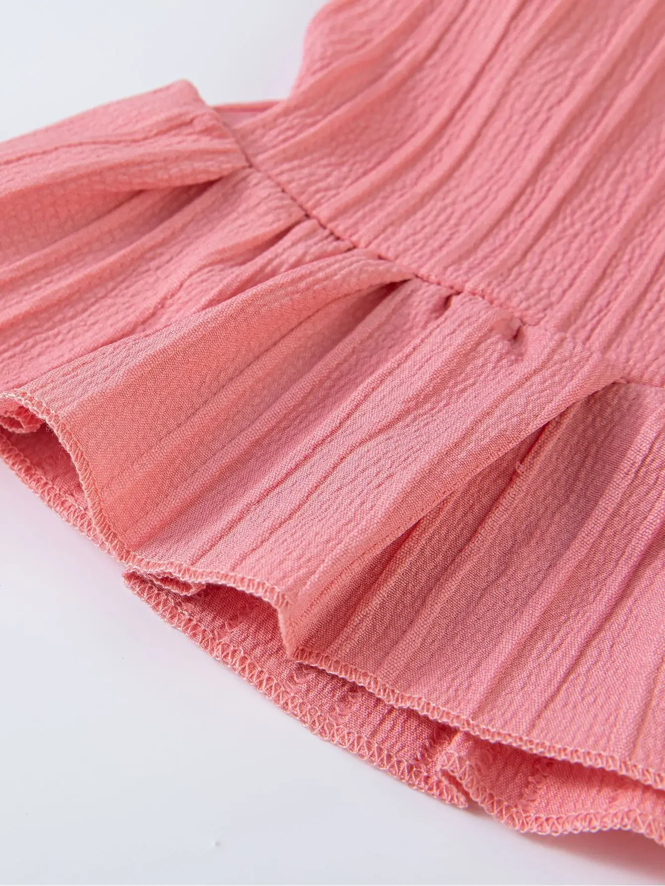 Pantalón de textura sólida y caída casual
