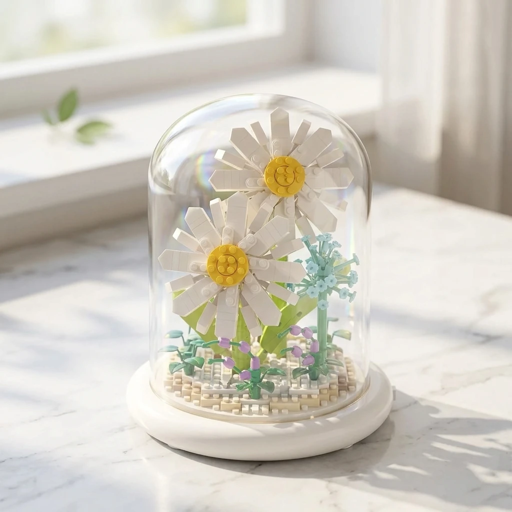Ramo de margaritas pequeñas en maceta: decoración premium - imagen 2