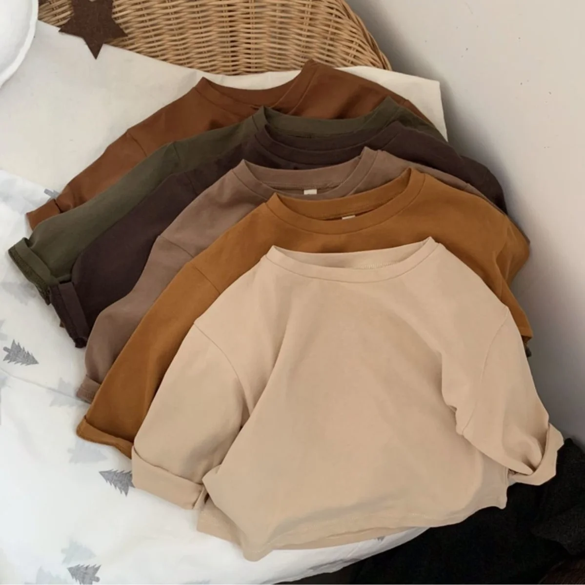 Camiseta de bebé manga larga de algodón suave para primavera y otoño