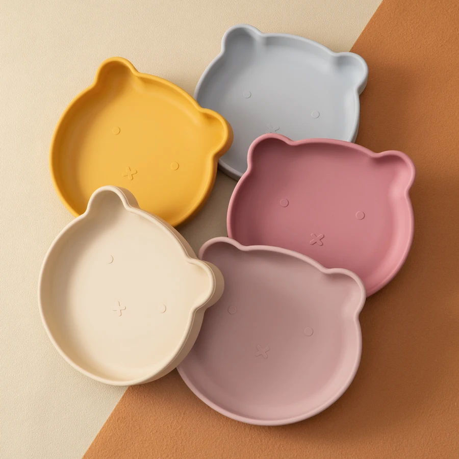 Plato de silicona con ventosa para niños - Vajilla infantil oso retro - imagen 4