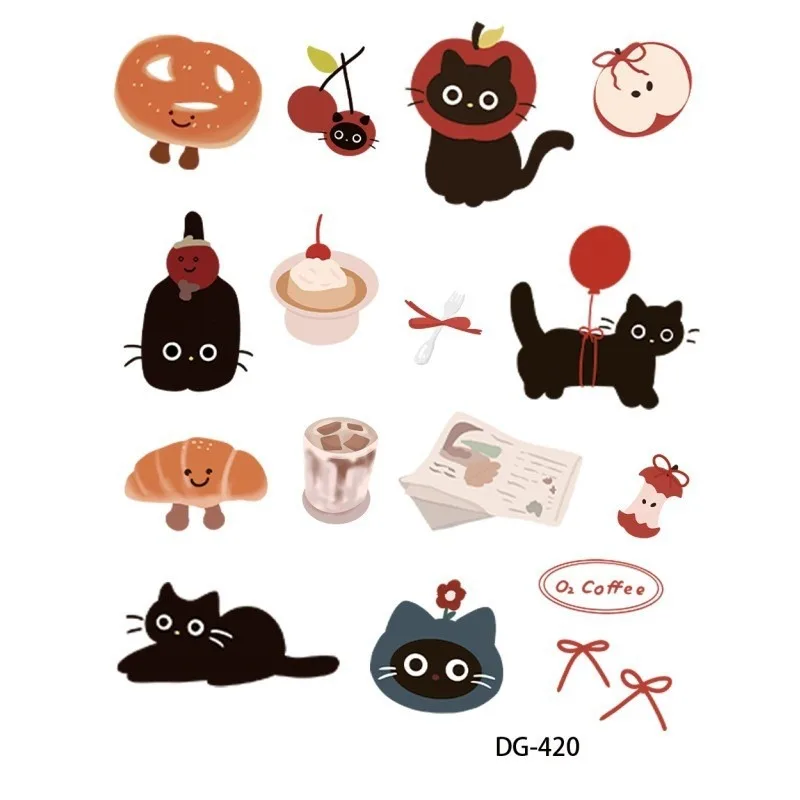 Jelly Relief Pegatinas gato negro – Estilo coreano para colegio - imagen 5