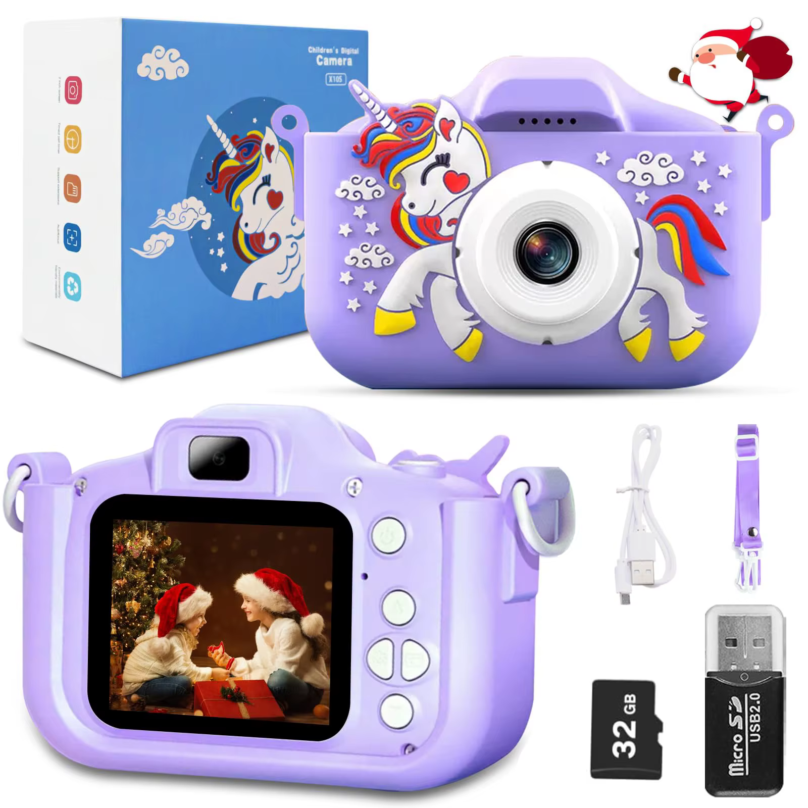 Cámara de fotos infantil unicornio – Juguete digital interactivo - imagen 2