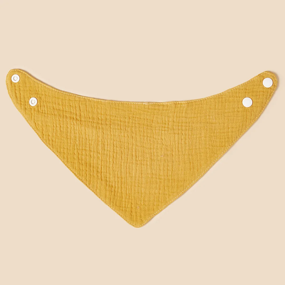 Babero triangular de algodón para bebé – Bandana sólido recién nacido - imagen 2