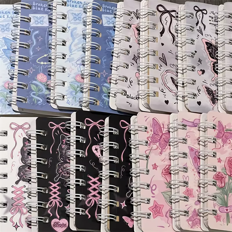 Rose Butterfly cuaderno romántico con espiral gruesa para notas - imagen 4