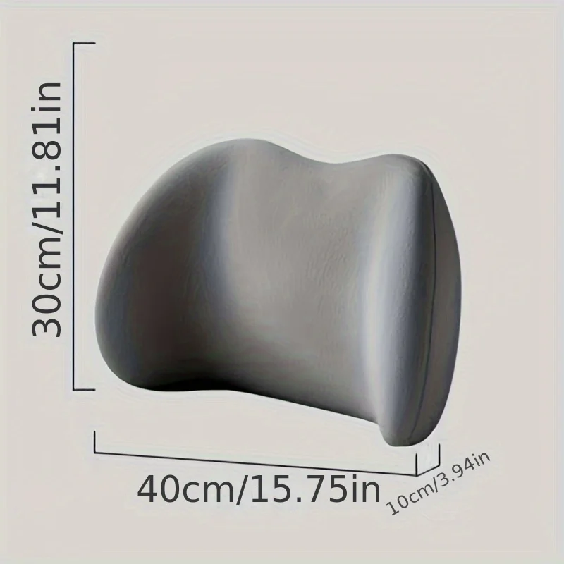 Almohada lumbar perfil lateral mostrando curvatura ergonómica