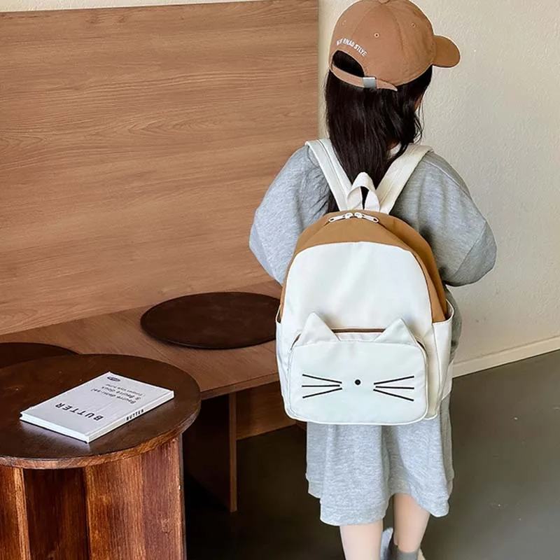 Mochila infantil con dibujos de gatos - Estilo kawaii para niños - imagen 2