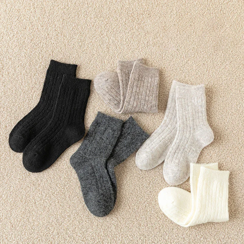 Calcetines altos de algodón para niña – lisos, cálidos y primavera - imagen 4