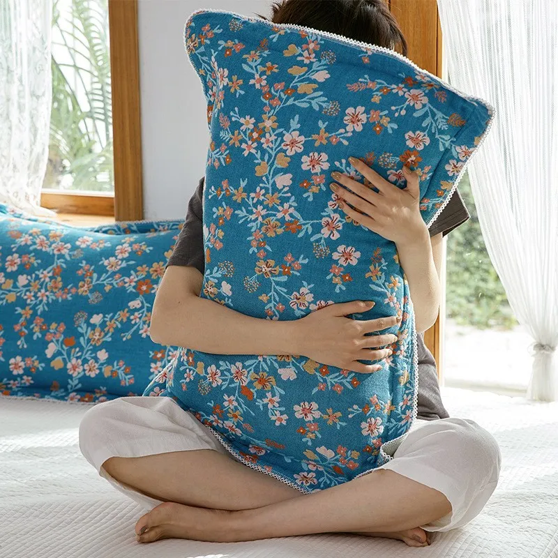 Funda de almohada muselina algodón con encaje y bordado - imagen 3