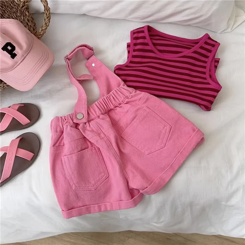 MILANCEL Conjunto de verano a rayas sin mangas para niños