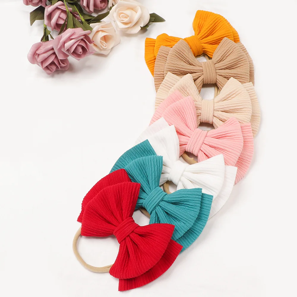 Diadema infantil elástica con lazo grande para bebés y recién nacidos - imagen 4