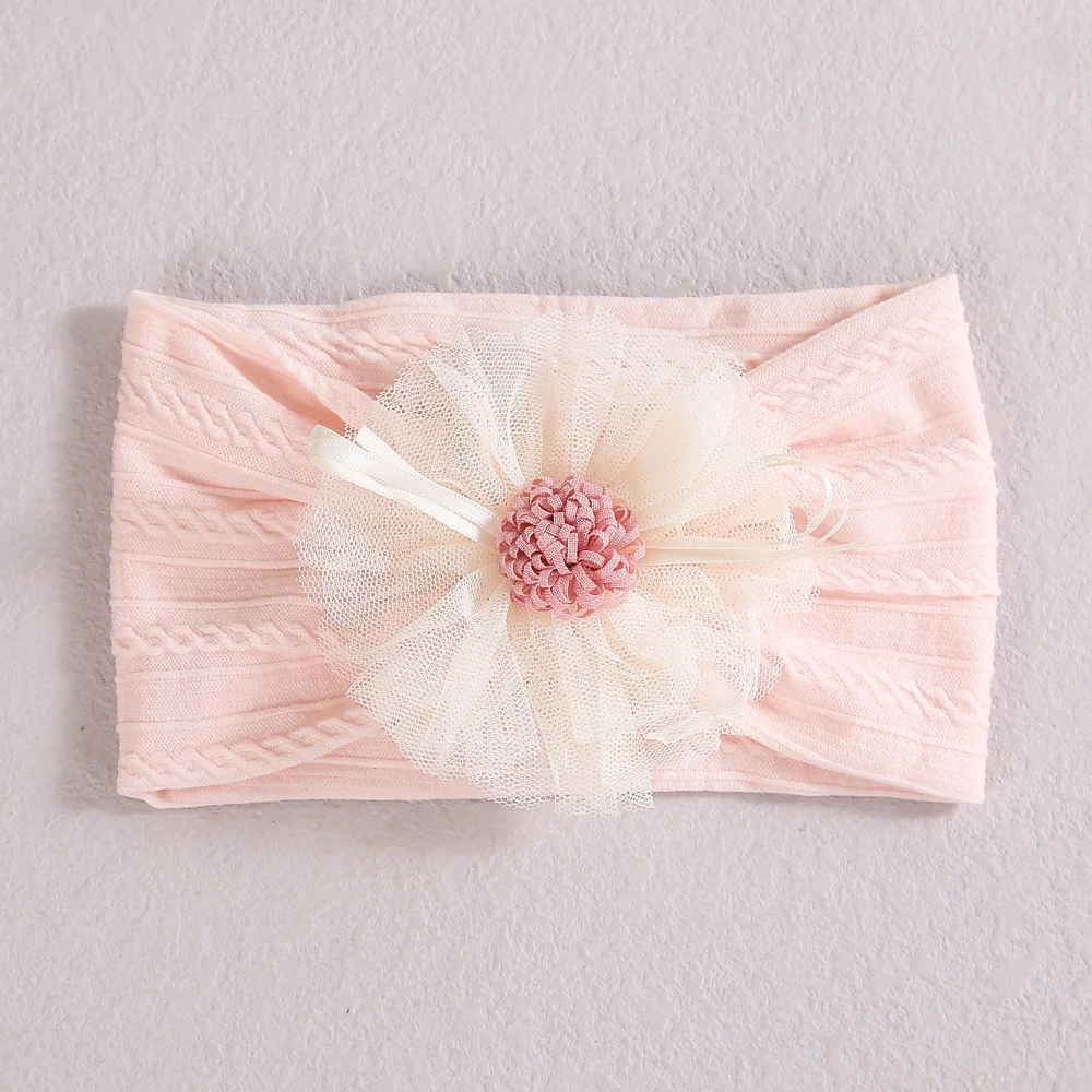 Turbante diadema floral para bebé niña – Elástico de nailon - imagen 2