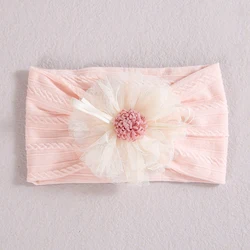 Turbante diadema floral para bebé niña – Elástico de nailon