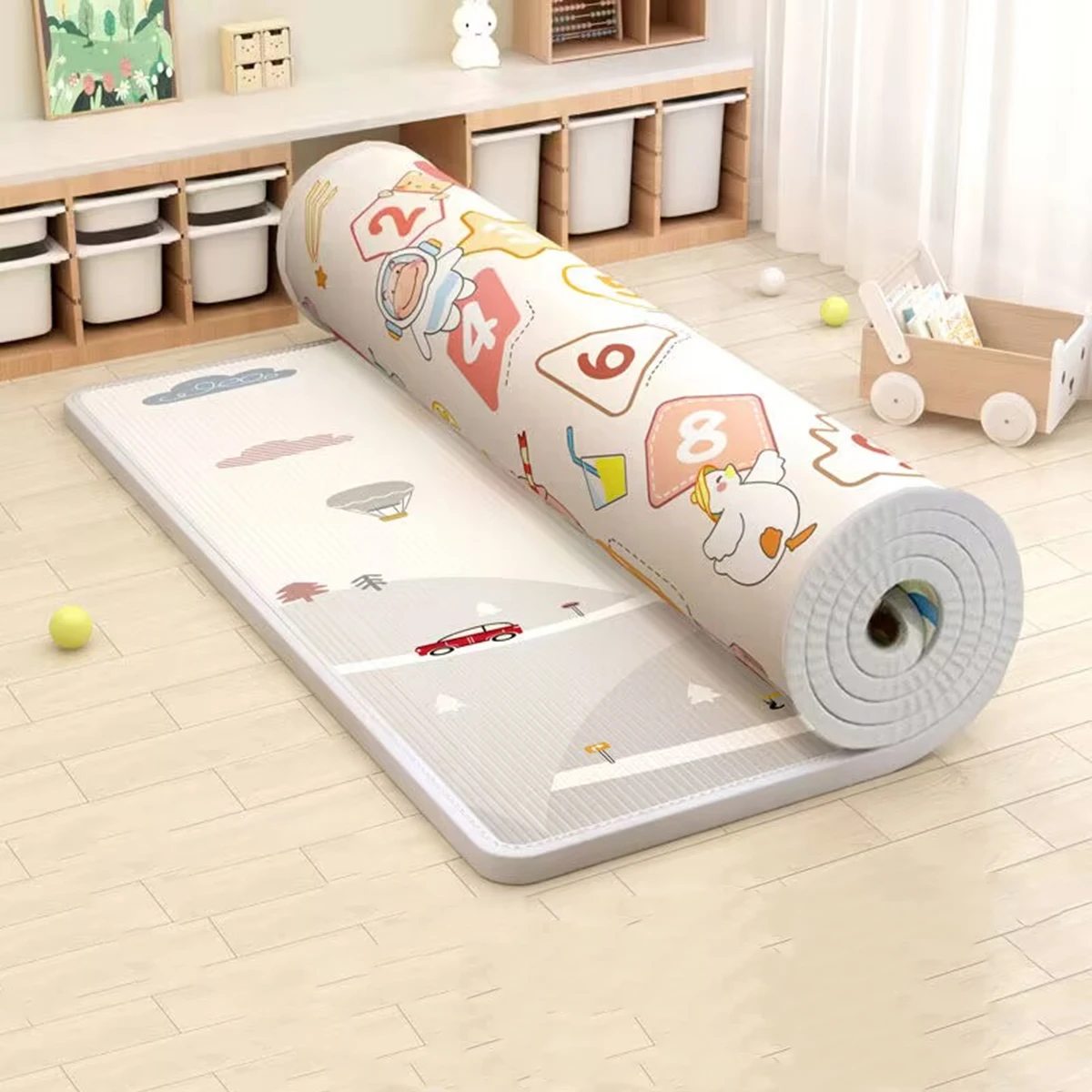 Alfombrilla de juego para gatear no tóxica, plegable y segura - imagen 4