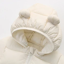 Parka de niña con capucha abrigada y cremallera para invierno