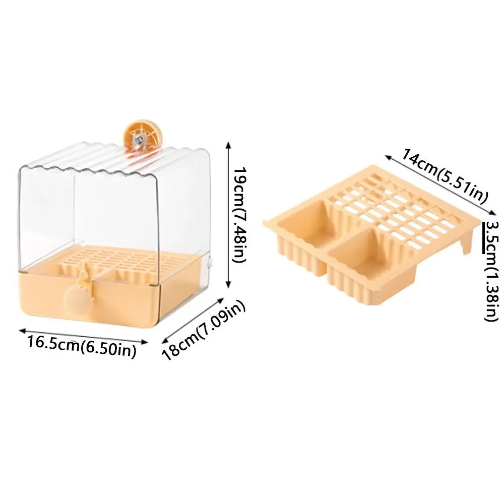 Baño para loros multifuncional anti-salpicaduras con comedero - imagen 4
