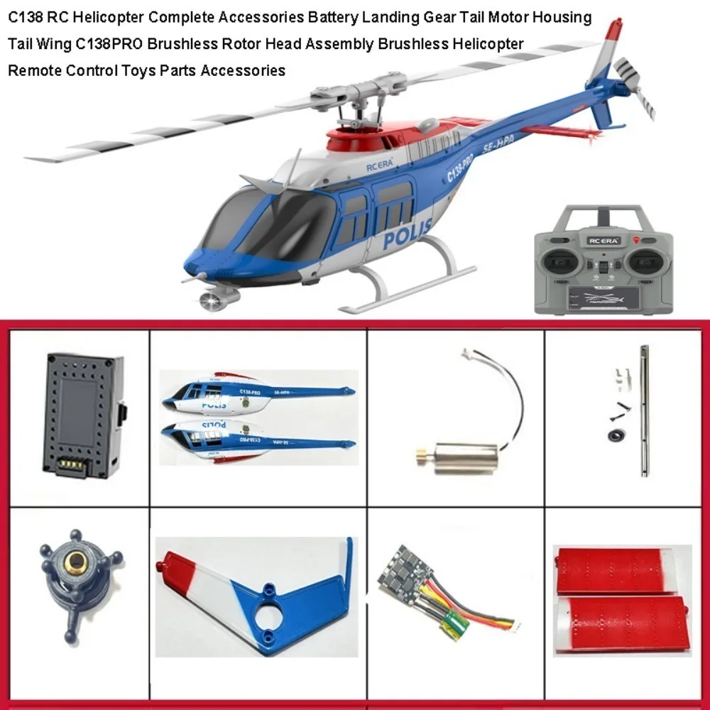 Helicóptero RC de plástico con accesorios y tren de aterrizaje - imagen 4