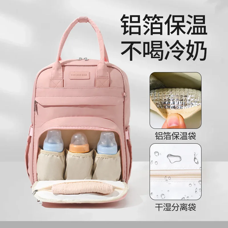 Mochila cambiador de bebé impermeable para pañales y lactancia - imagen 3