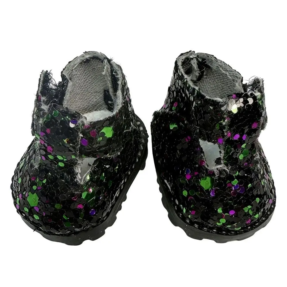 Zapatos de muñeca de cuero con lentejuelas, diseño en miniatura - imagen 3