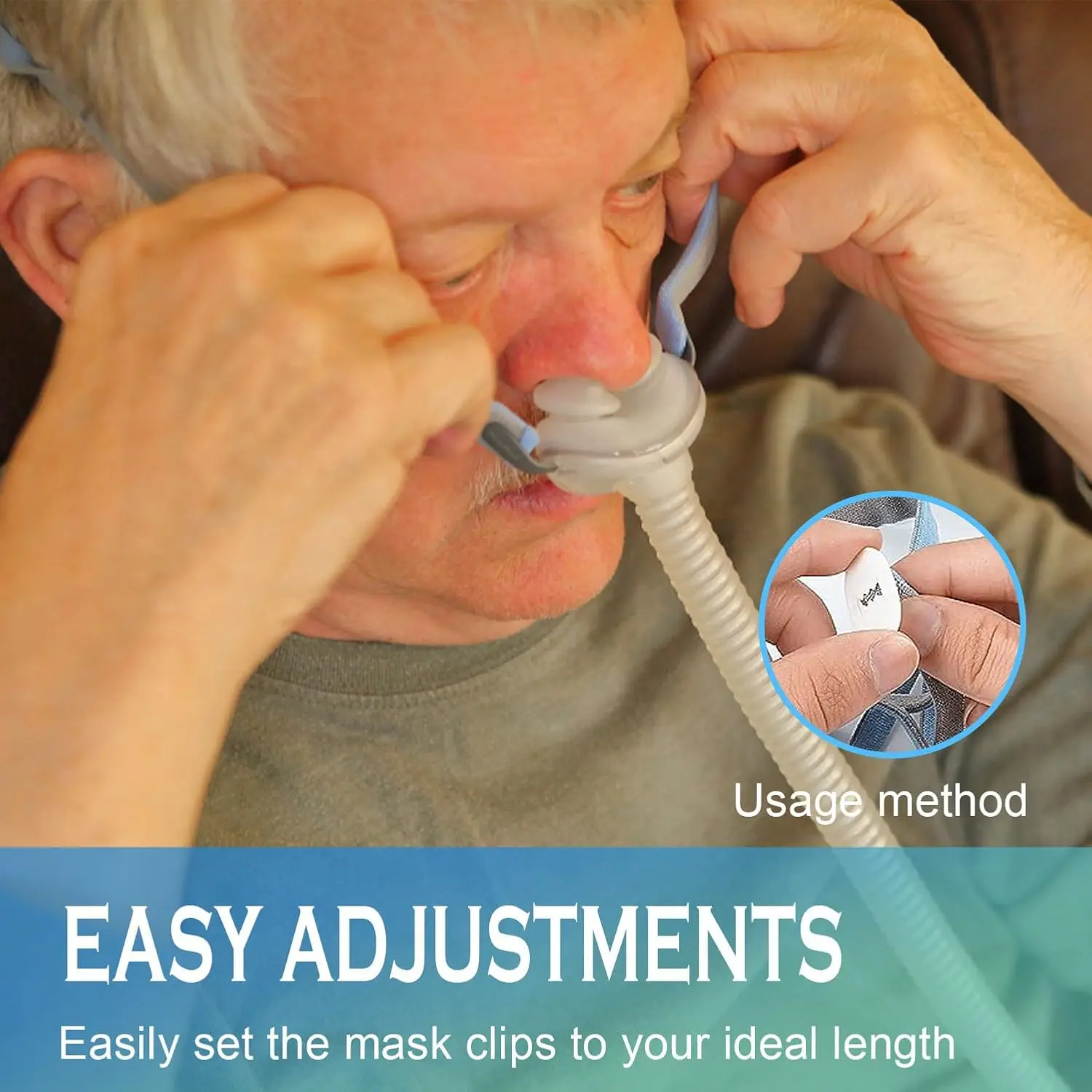 Arnés CPAP repuesto AirFit P10 con correas ajustables y clips - imagen 2