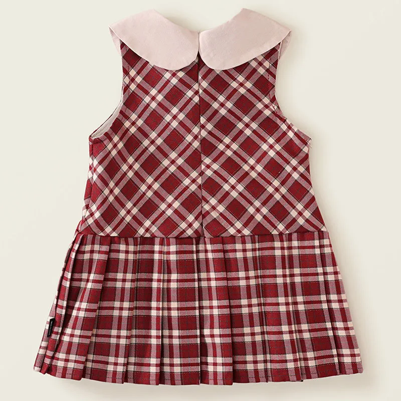 Vestido verano niña algodón sin mangas estampado cuadros - imagen 3