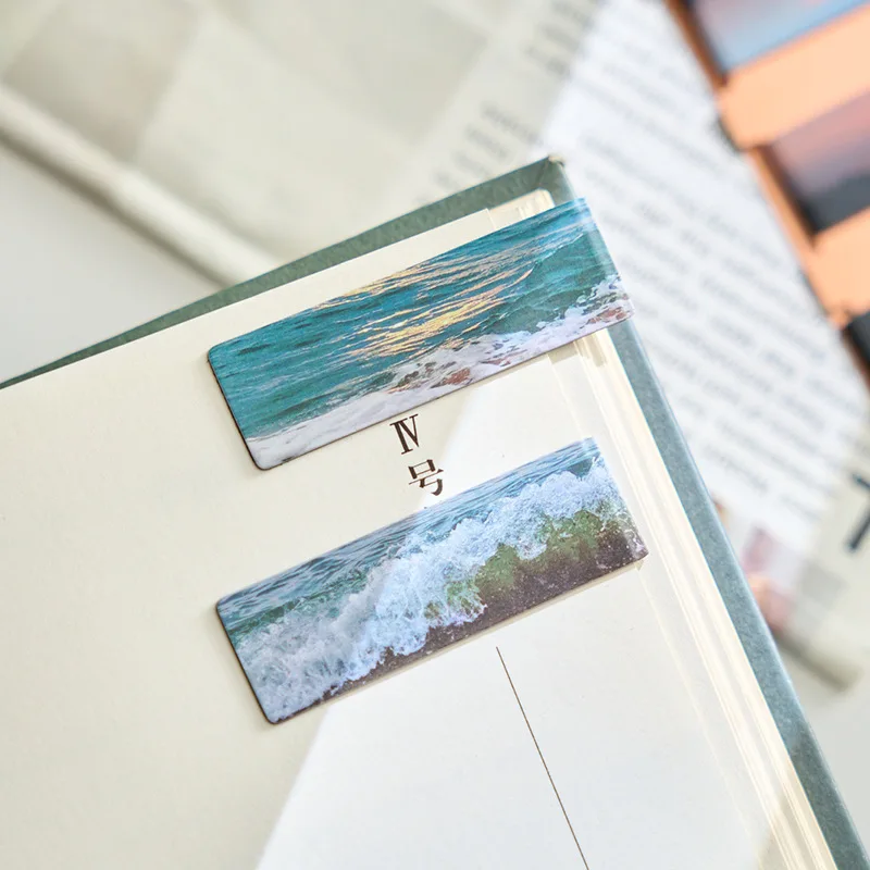 Marcapáginas magnéticos con paisaje marino – conjunto para lectores - imagen 2