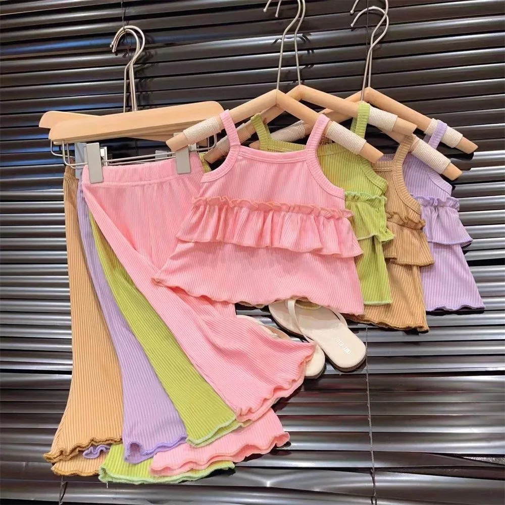 Conjunto de tirantes verano para niña con pantalón capri seda helada - imagen 3