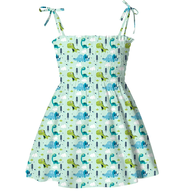 Vestido verano niña algodón – Estampado playero sin mangas